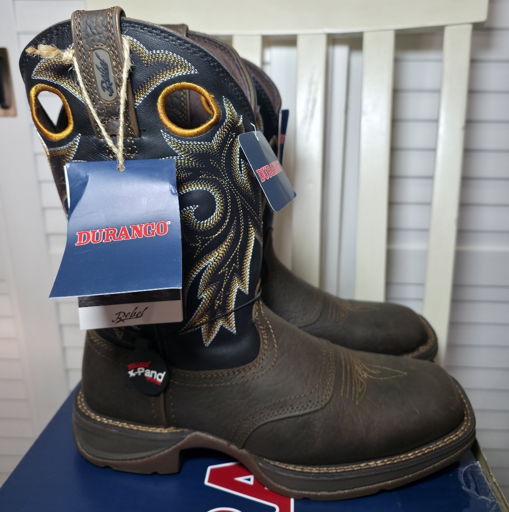 Durango 11" Rebel Performance Western Boot Broad Square Toe DDB0499 Men Size 7.5 - Picture 3 of 8